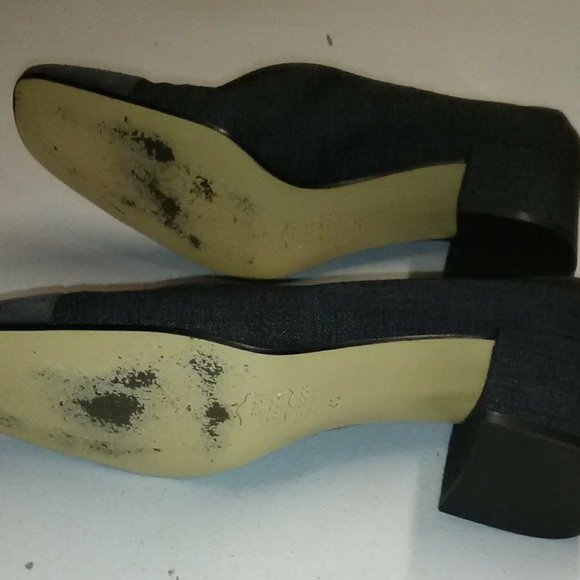 Silvio Paticelli Women Gray Fabric Suede Shoe Chunky Heel Size 10 - Picture 8 of 8